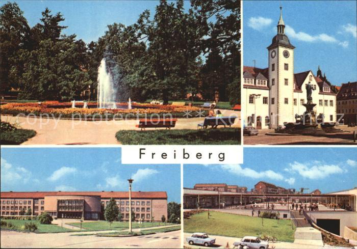 Freiberg Sachsen Scheringerpark Rathaus Heroldbrunnen Bergbauakademie Chem Insti
