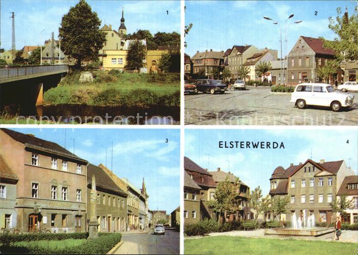 Elsterwerda Elsterpartie Markt Postmeilensaeule Hauptstrasse Markt