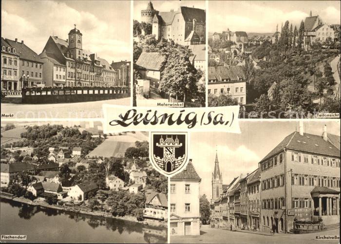 Leisnig Markt Malerwinkel Teilansicht Fischendorf Kirchstrasse