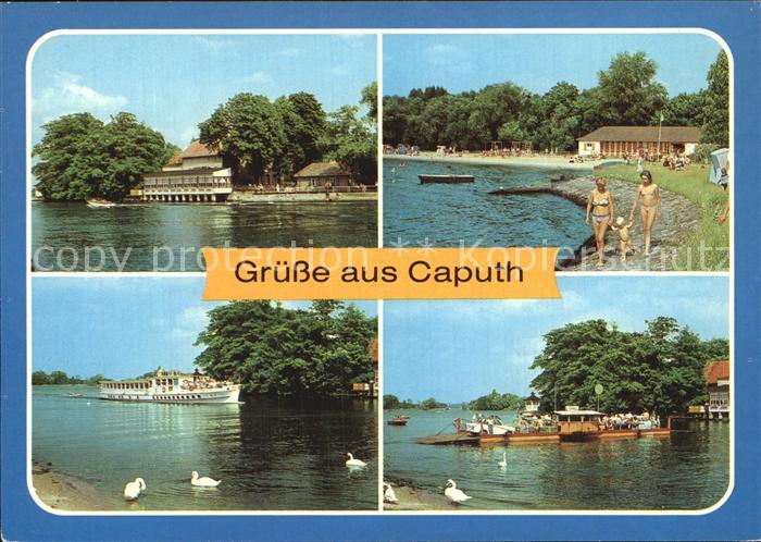 Caputh Gaststaette Am Faehrhaus Strandbad MS Seebad Templin der Weissen Flotte F