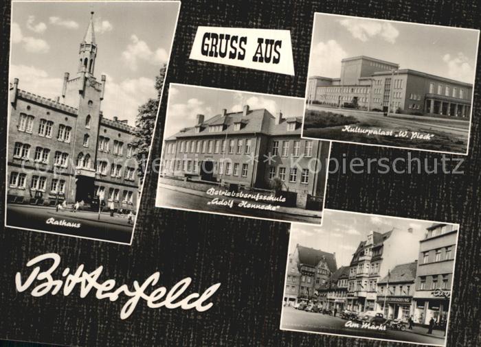 Bitterfeld Sachsen-Anhalt Rathaus Berufsschule Adolf Hennecke Kulturpalast W Pie