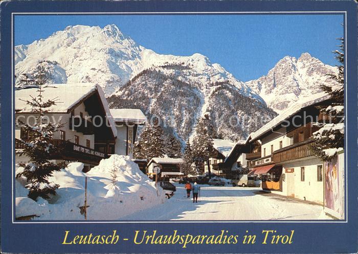 Leutasch Dorfpartie mit Weidach und Gehrenspitze