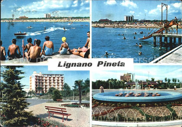 Lignano Pineta Strand Wasserrutsche Hotel Springbrunnen