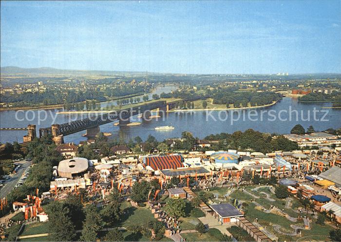 Mainz Rhein Volkspark Minigolf Weinmarkt Mainmuendung Fliegeraufnahme