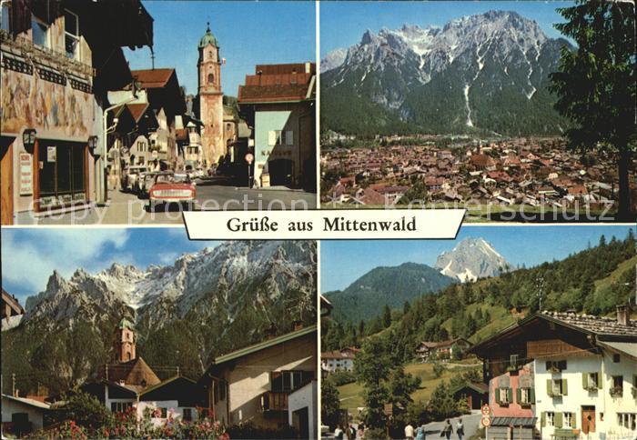 Mittenwald Bayern Kirche Stadtblick Teilansichten