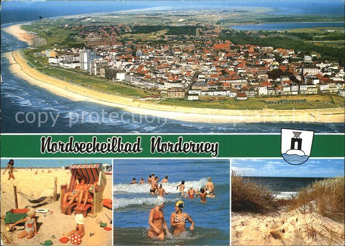 Norderney Nordseebad Fliegeraufnahme Strand Badespass Duenen
