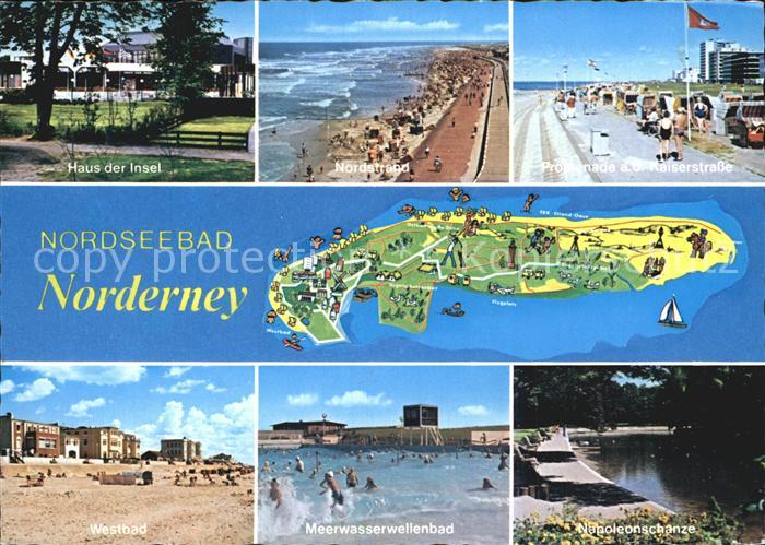 Norderney Nordseebad Haus der Insel Nordstrand Promenade Westbad Meerwasserwelle
