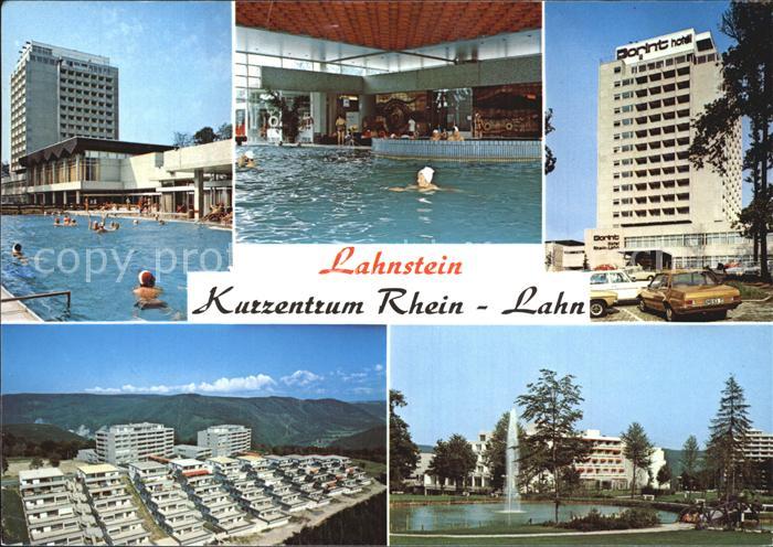 Lahnstein Kurzentrum Rhein Lahn Schwimmbad Hallenbad  Fliegeraufnahme Fontaene