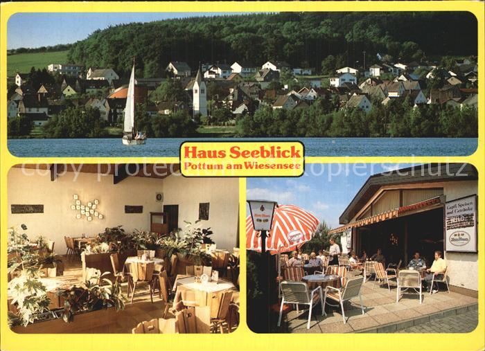 Pottum am Wiesensee Haus Seeblick Gastraum Terrasse