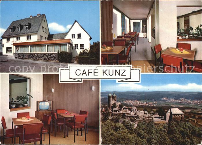 Greifenstein Hessen Pension Cafe Kunz Gaststube TV Zimmer Burgruine