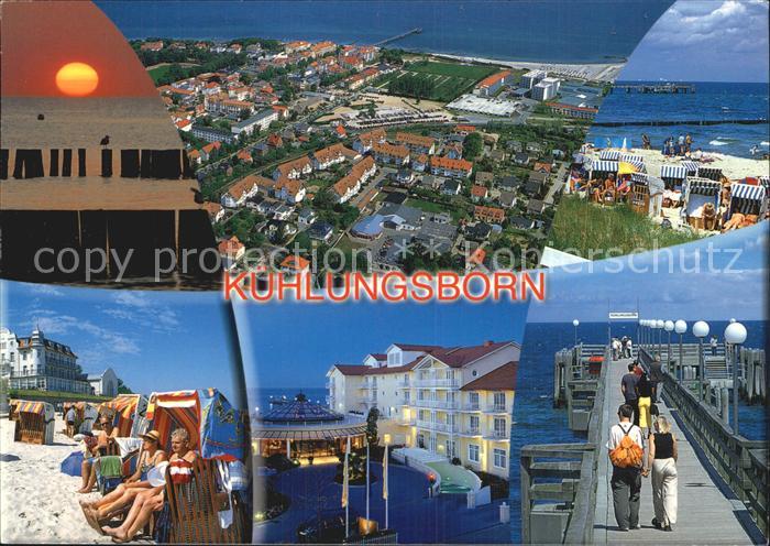 Kuehlungsborn Ostseebad Fliegeraufnahme Strandpartien Seebruecke