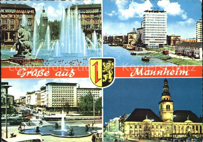 MANNHEIM BW Fontaene Hochhaus Brunnen Schloss