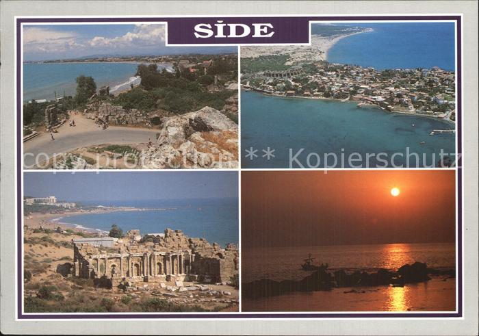 Side Antalya Panorama Fliegeraufnahme Tempelruine Sonnenuntergang