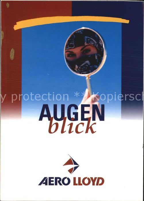 Werbung Reklame Aero Lloyd Augenblick Handspiegel