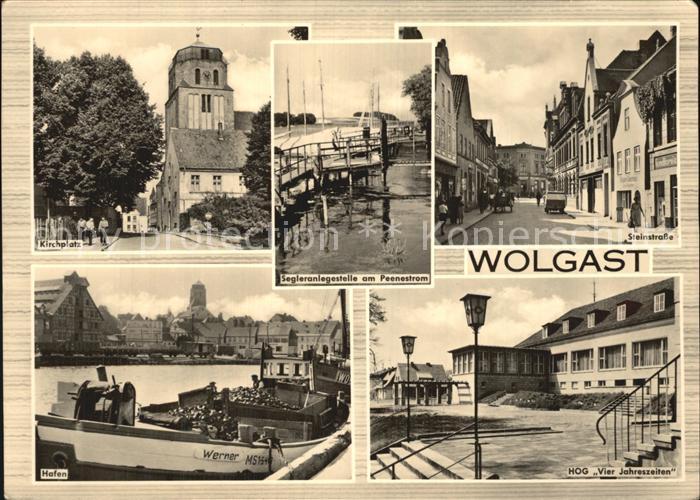 Wolgast Mecklenburg-Vorpommern Segleranlegestelle am Peenestrom Steinstrasse Haf