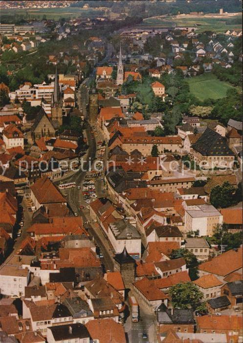 Lichtenfels Hessen Fliegeraufnahme Marktplatz mit Tuermen
