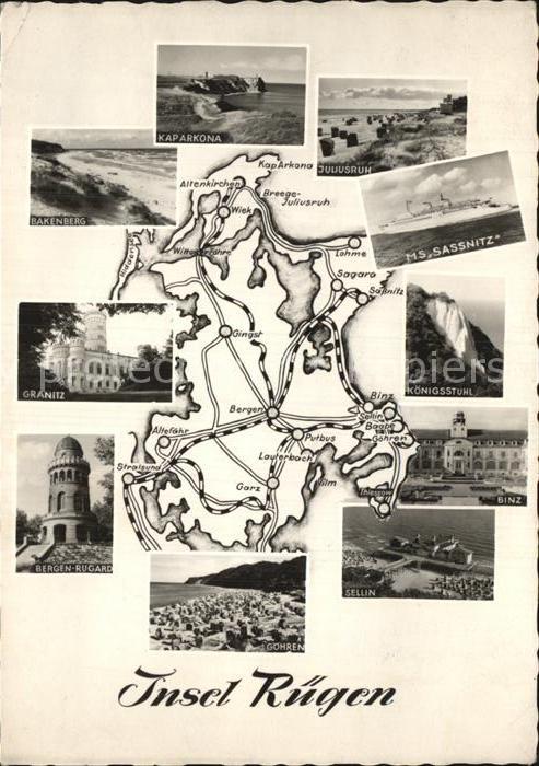 Ruegen Kap-Arkona Koenigsstuhl Binz Sellin Goehren Bergen Granitz