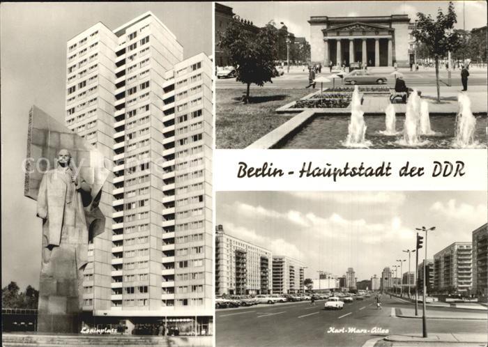 BERLIN  CITY Leninplatz mit Lenindenkmal Karl-Marx-Alee