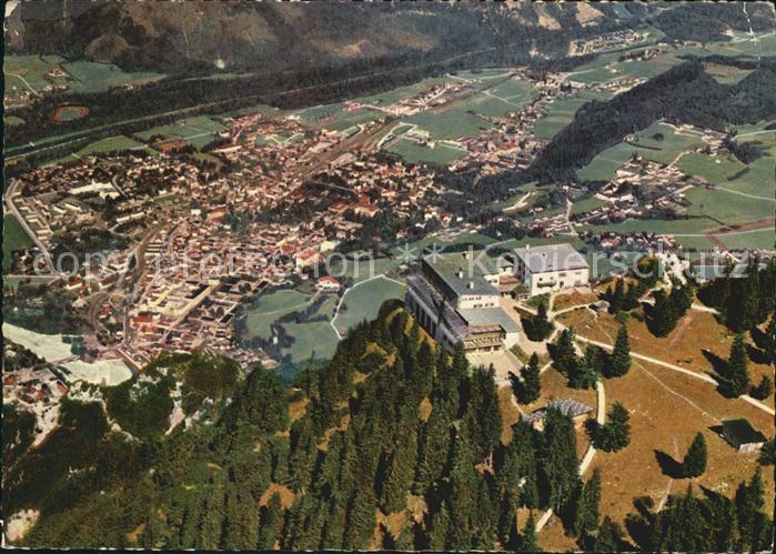 Bad Reichenhall Fliegeraufnahme mit Predigtstuhlbahn Berghotel