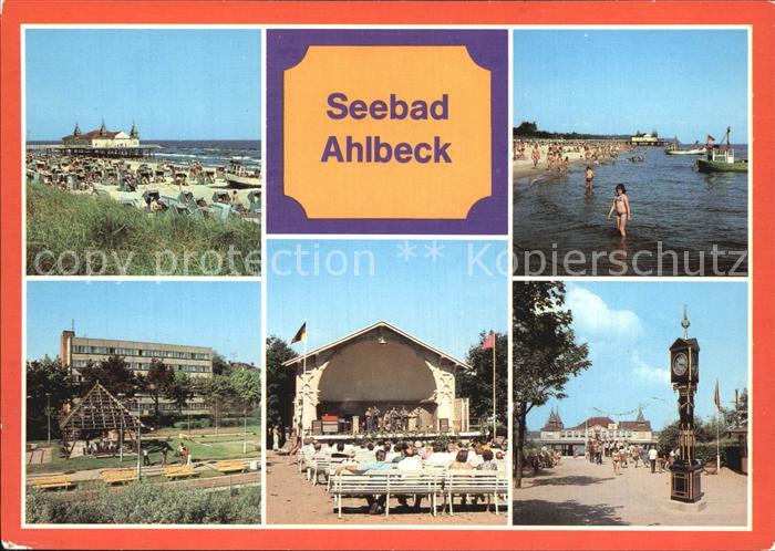 Ahlbeck Ostseebad Strand Konzertpavillon Stranduhr Seebruecke