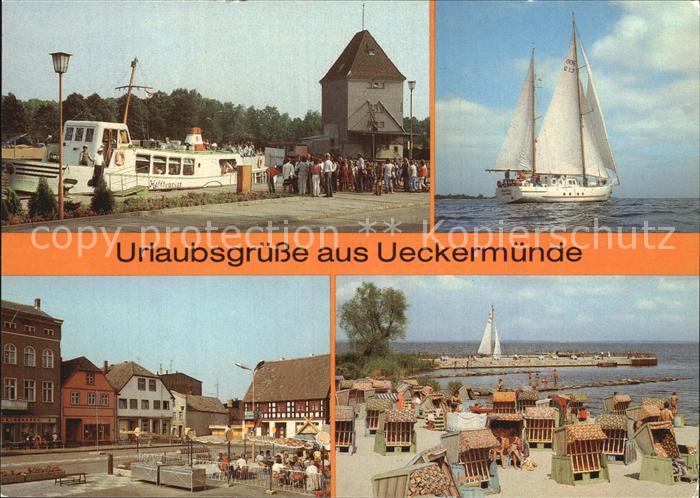 Ueckermuende Mecklenburg Vorpommern Pionierschiff Haffbad Strand Hafen
