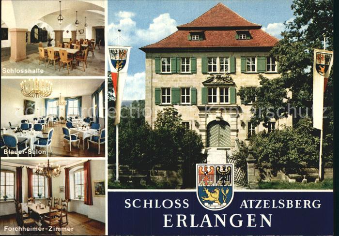 ERLANGEN Bayern Schloss Atzelsberg Schlosshalle Blauer Salon Forchheimer Zimmer