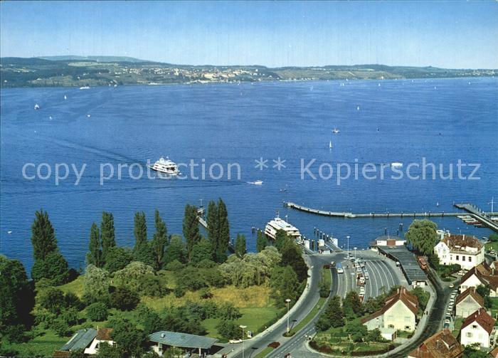 Konstanz Bodensee Landeplatz Staad der Autofaehre Konstanz Meersburg Luftaufnahm