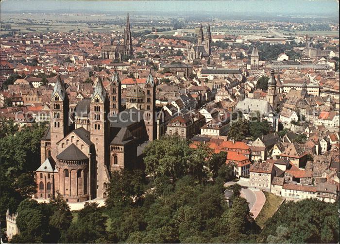 Speyer Rhein Fliegeraufnahme mit Kaiserdom