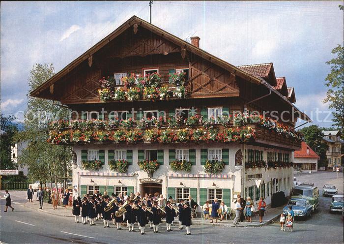 OBERAMMERGAU Bayern Hotel Wolf mit Musikkapelle