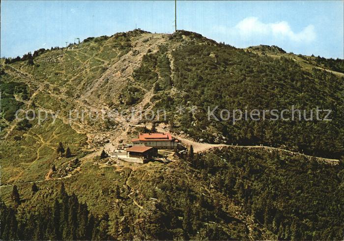 Grosser Arber Fliegeraufnahme Schutzhaus und Bergstation