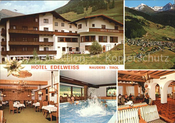 Nauders Tirol Hotel Edelweiss Hallenbad Gastraum Teilansicht
