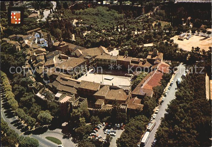 Barcelona Cataluna Fliegeraufnahme Pueblo Espanol