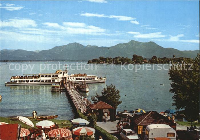 Fraueninsel Chiemsee mit Hochfelln und Hochgern