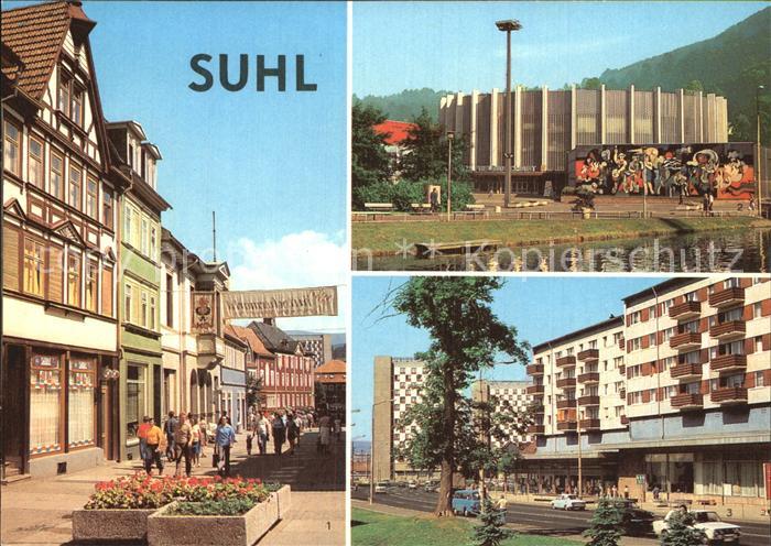 Suhl Thueringer Wald Steinweg Stadthalle und Freudenstadt Wilhelm-Pieck-Strasse