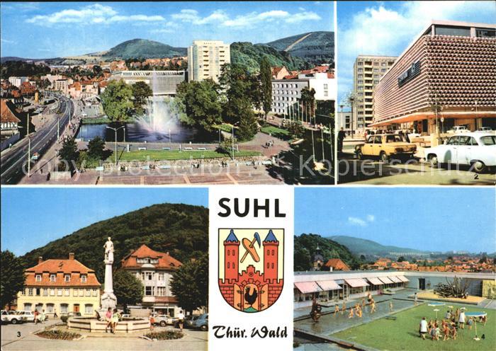 Suhl Thueringer Wald Warenhaus Centrum Markt Waffenschmied Denkmal Kindergarten