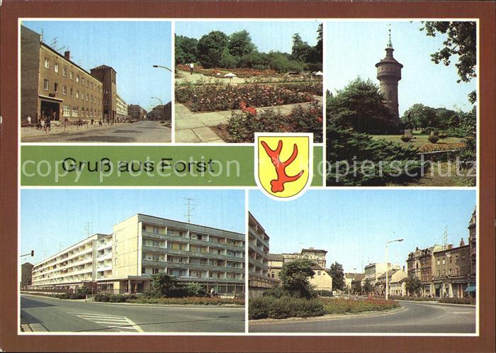Forst Lausitz Post Rosengarten Wasserturm Berliner Strasse