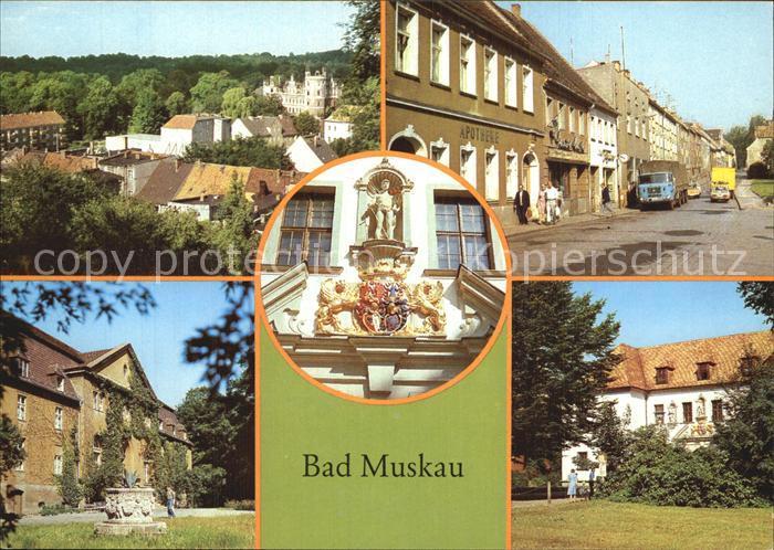 Bad Muskau Oberlausitz Ernst Thaelmann Strasse Altes Schloss Moorbad Wappen