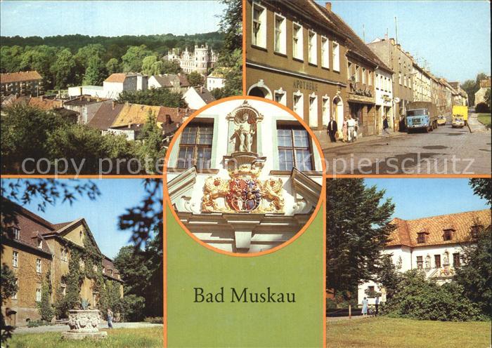 Bad Muskau Oberlausitz Ernst Thaelmann Strasse Moorbad Wappen Schloss