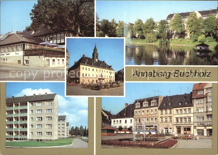 Annaberg-Buchholz Erzgebirge HO Gaststaette Frohnauer Hammer Schutzteich Rathaus