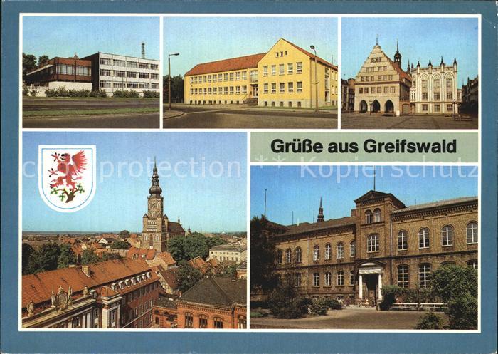 Greifswald Neue Mensa Haus der Gewerkschaft Rathaus Nikolai Kirche