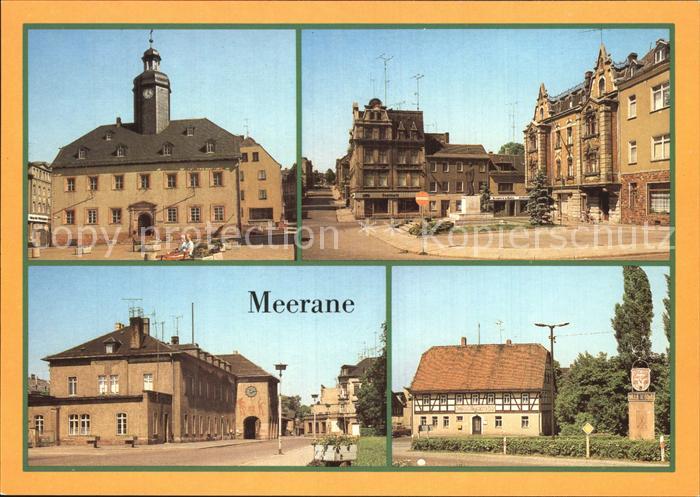 Meerane Rathaus Ernst Thaelmann Platz Bahnhof Gasthof Schwanefeld