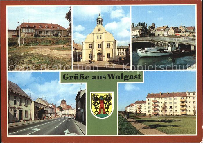 Wolgast Mecklenburg-Vorpommern HO Gaststaette Vier Jahreszeiten Rathaus Strasse