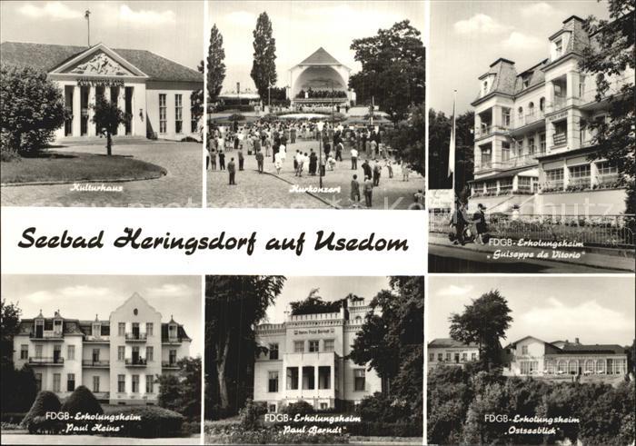 Heringsdorf Ostseebad Usedom Kulturhaus Kurkonzert FDGB Heim Paul Heine Ostseebl