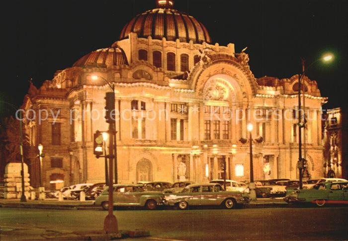 Mexico City Palace of Fine Arts at night