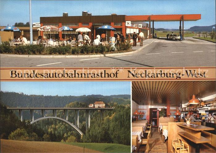Dietingen Rottweil BW Bundesautobahn Rasthof Neckarburg West Autobahnbruecke Gas