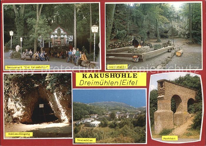 Dreimuehlen Restaurant Zur Kakushoehle Grillstelle Hoehleneingang Ortsblick Aqua
