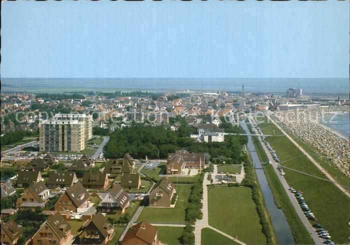 Buesum Nordseebad Teilansicht mit Hafen