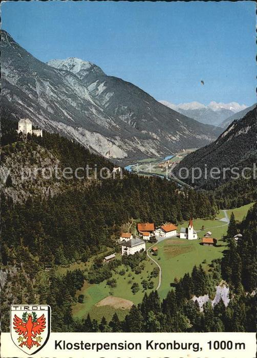 Zams Klosterpension Kronburg Fliegeraufnahme