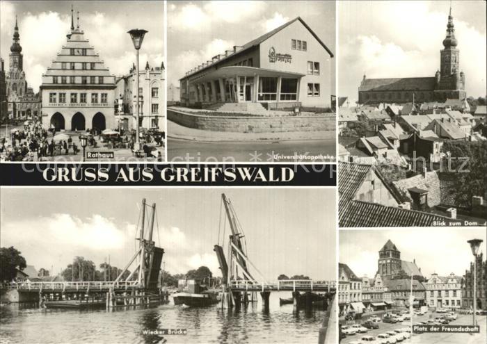 Greifswald Rathaus Universitaetsapotheke Dom Wiecker Bruecke PdF