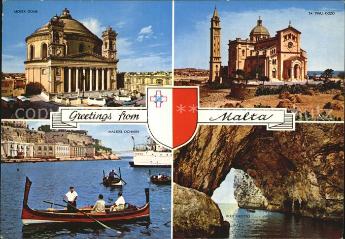 Malta Mosta Dome Ta Pinu Gozo Maltese Dghajsa Blue Grotto